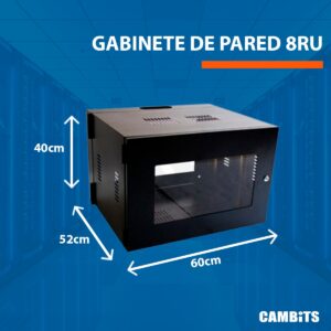 Gabinete de pared 8RU metálico