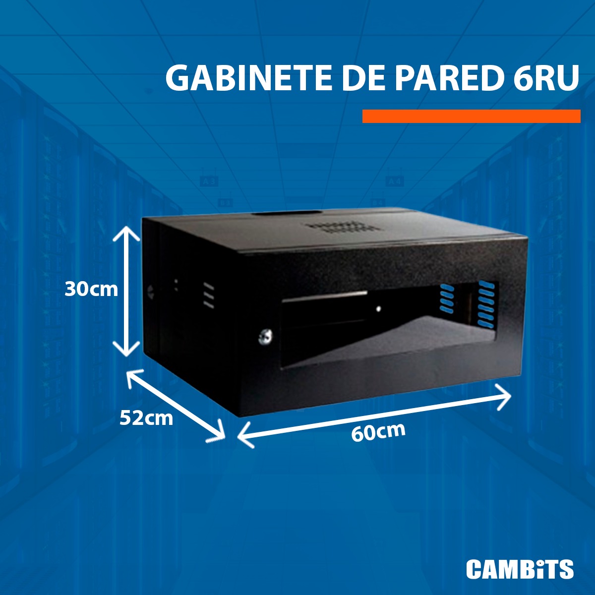 Gabinete de pared 6RU metálico