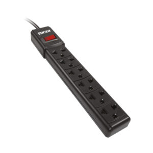REGLETA NEGRA 6 TOMAS CABLE 90 CM FORZA