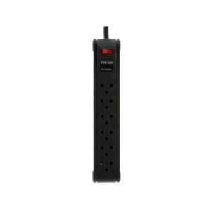 REGLETA NEGRA 6 TOMAS CON CABLE DE 3M FORZA