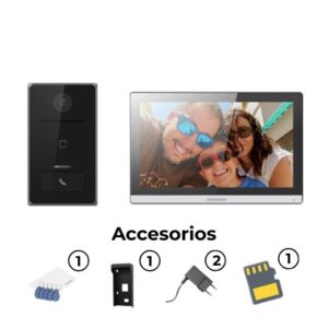 KIT V/PORTERO CON MONITOR 7" CON MICRO-SD HIKVISION